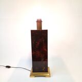 Lamp - briar and brass lucite effect - 1980s - vintage.