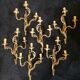 Important lot of bronze wall lights in the Louis XV rococo style.