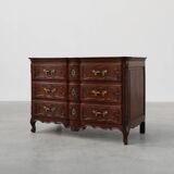 French 18th Century hand crafted oak chest of drawers in Louis XV style