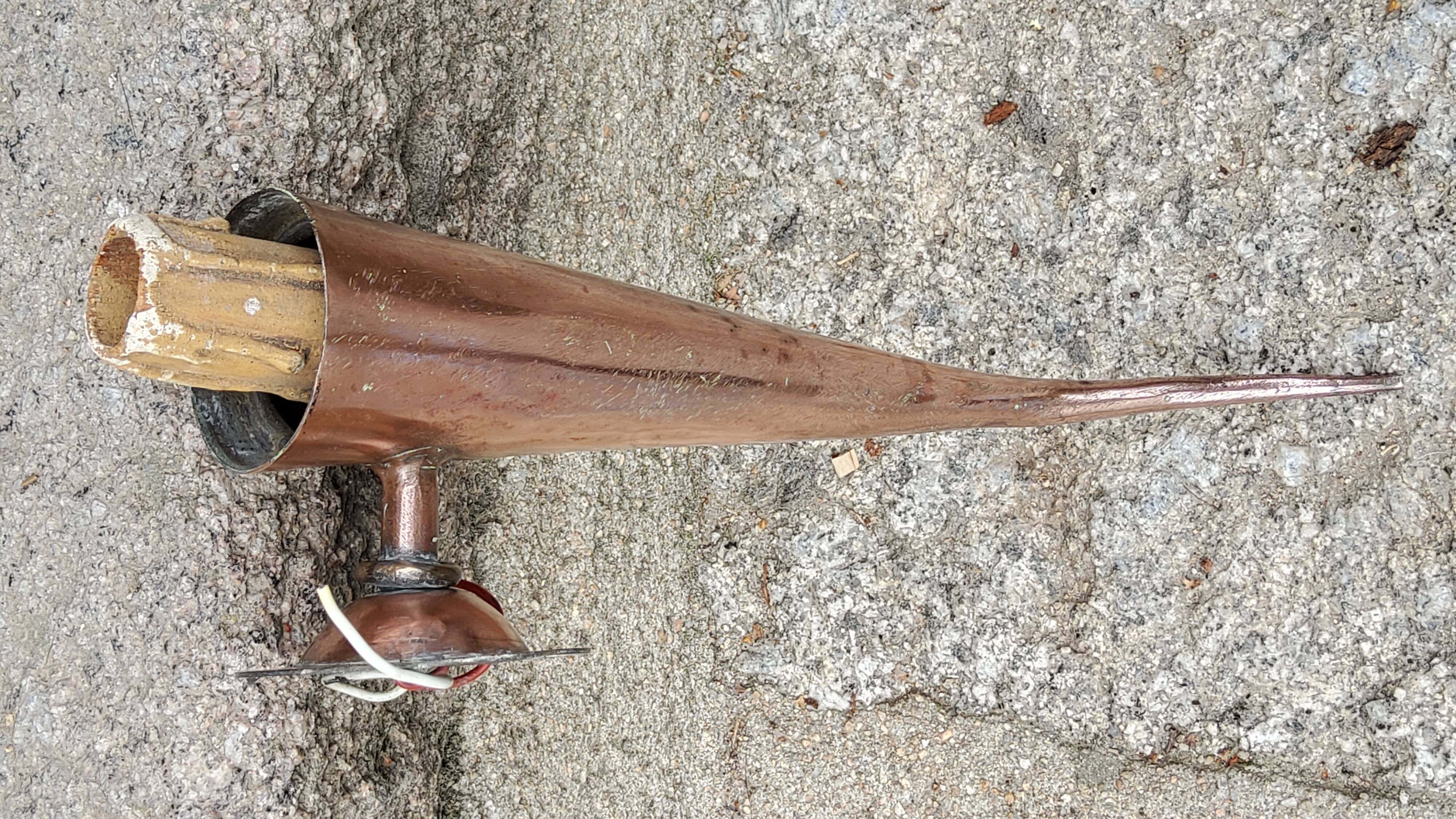 Pair of vintage 50s copper and metal wall lights