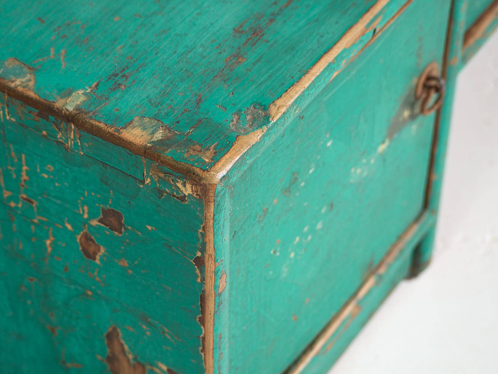 Antique oriental turquoise green TV cabinet (c.1900) #26