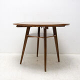 Folding walnut coffee table from the 1950s, Czechoslovakia