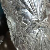 Large vintage pressed glass vase, an impressive and very decorative piece.