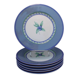 6 dessert plates porcelain cottage SPAL Portugal