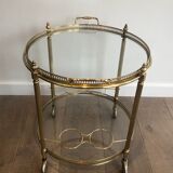 Neoclassical style rolling table in brass