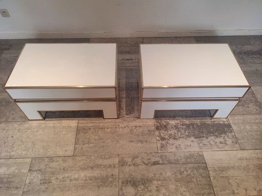 Set of 2 bedside tables by Alain Delon for Maison Jansen, 1975