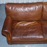 Balmoral 3-Seater Leather Sofa in Heritage Brown by Halo