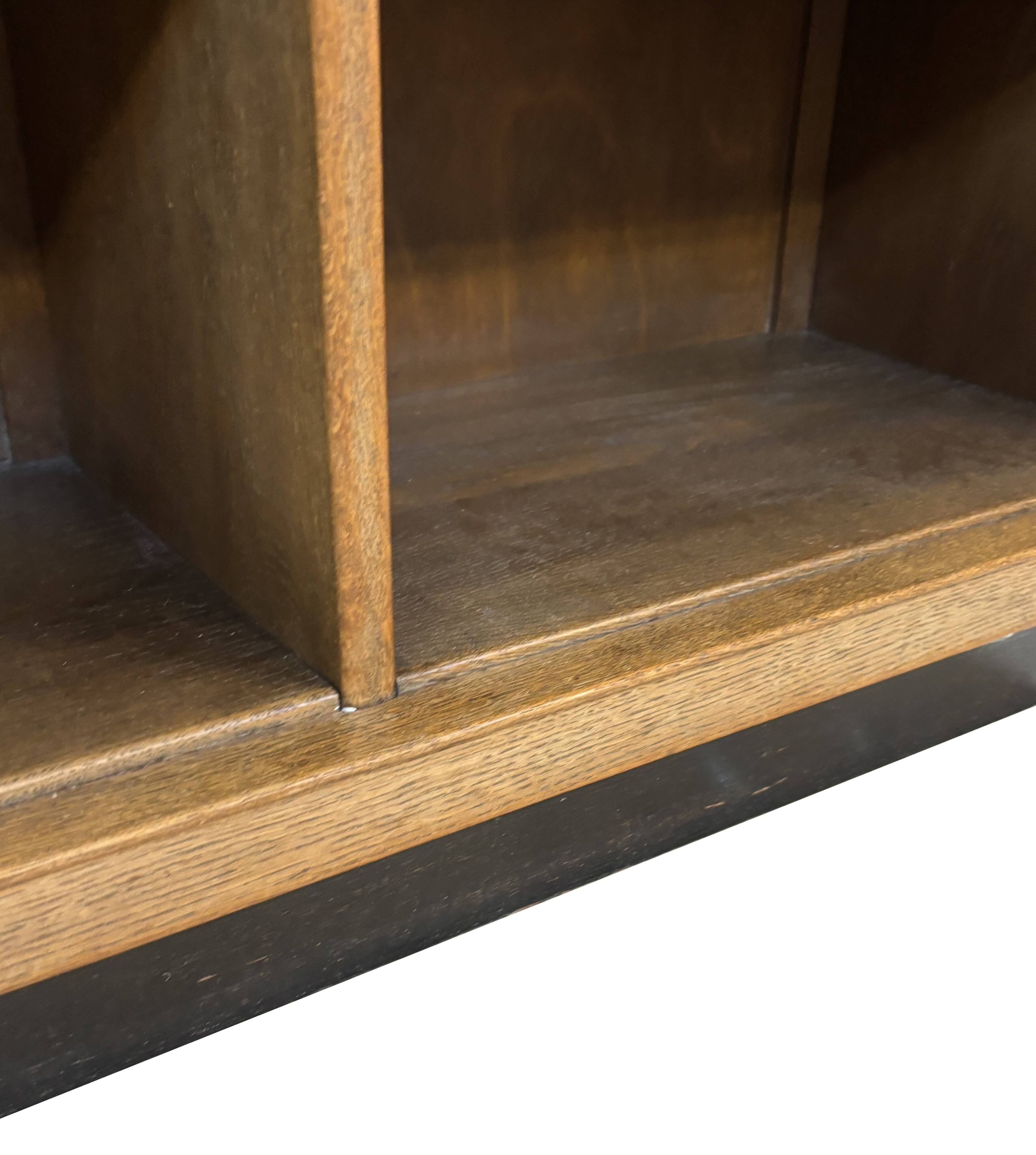 Art Deco XL Wall Cabinet Bookcase 1930s Oak Open Cabinet The Netherlands