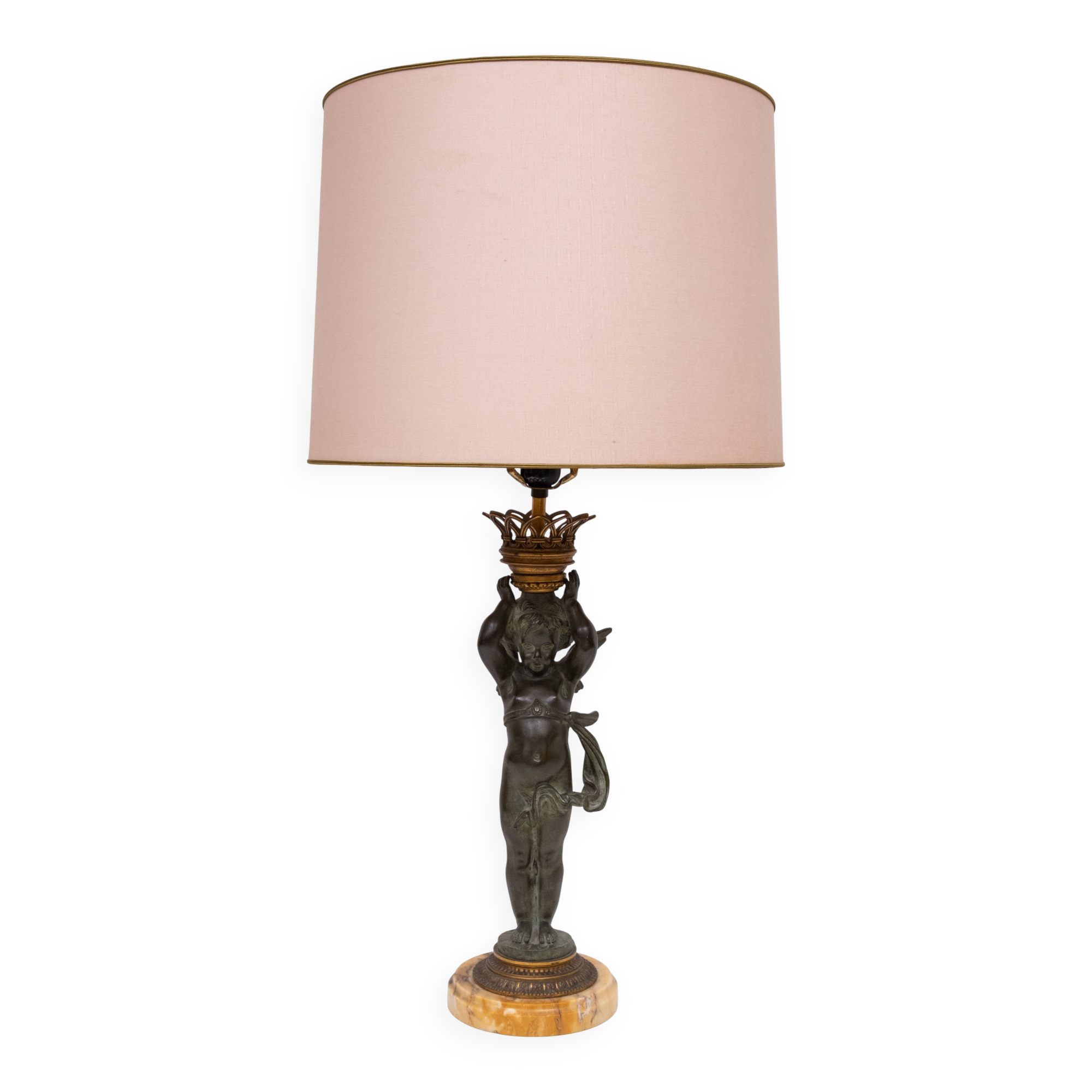 Stunning Empire Bronze Cherub Table lamp 1890s France