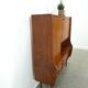 Teak veneer wall cabinet with flap, bar cabinet vintage