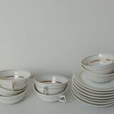Set of 7 Limoges porcelain cups and saucers