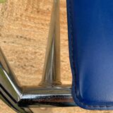 Set of 6 blue chairs with design curves