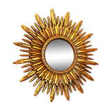 Mirror sun wood gold leaf, 88 cm