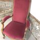 Voltaire red velvet armchair