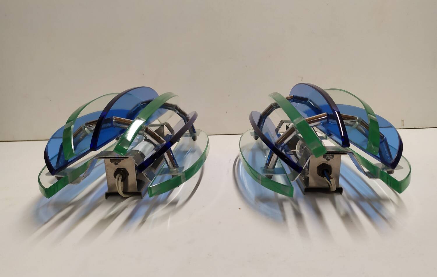 Two Veca wall lights, Italy, 1970s.