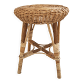 Wicker and rattan stool