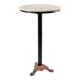 Bistro standing table with marble top and cast iron base.