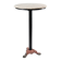 Bistro standing table with marble top and cast iron base.