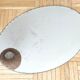 Oval mirror bevelled with removable metal media 43x60cm