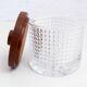 Vintage glass and teak candy box