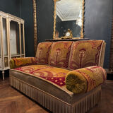 Canapé D’époque Art Nouveau garni de Son Tissu velours D’origine - XXe