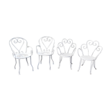 4 garden armchairs 1900 in wrought iron
