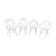 4 garden armchairs 1900 in wrought iron