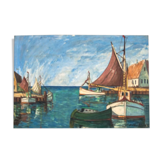 Painting on Canvas „Boats”