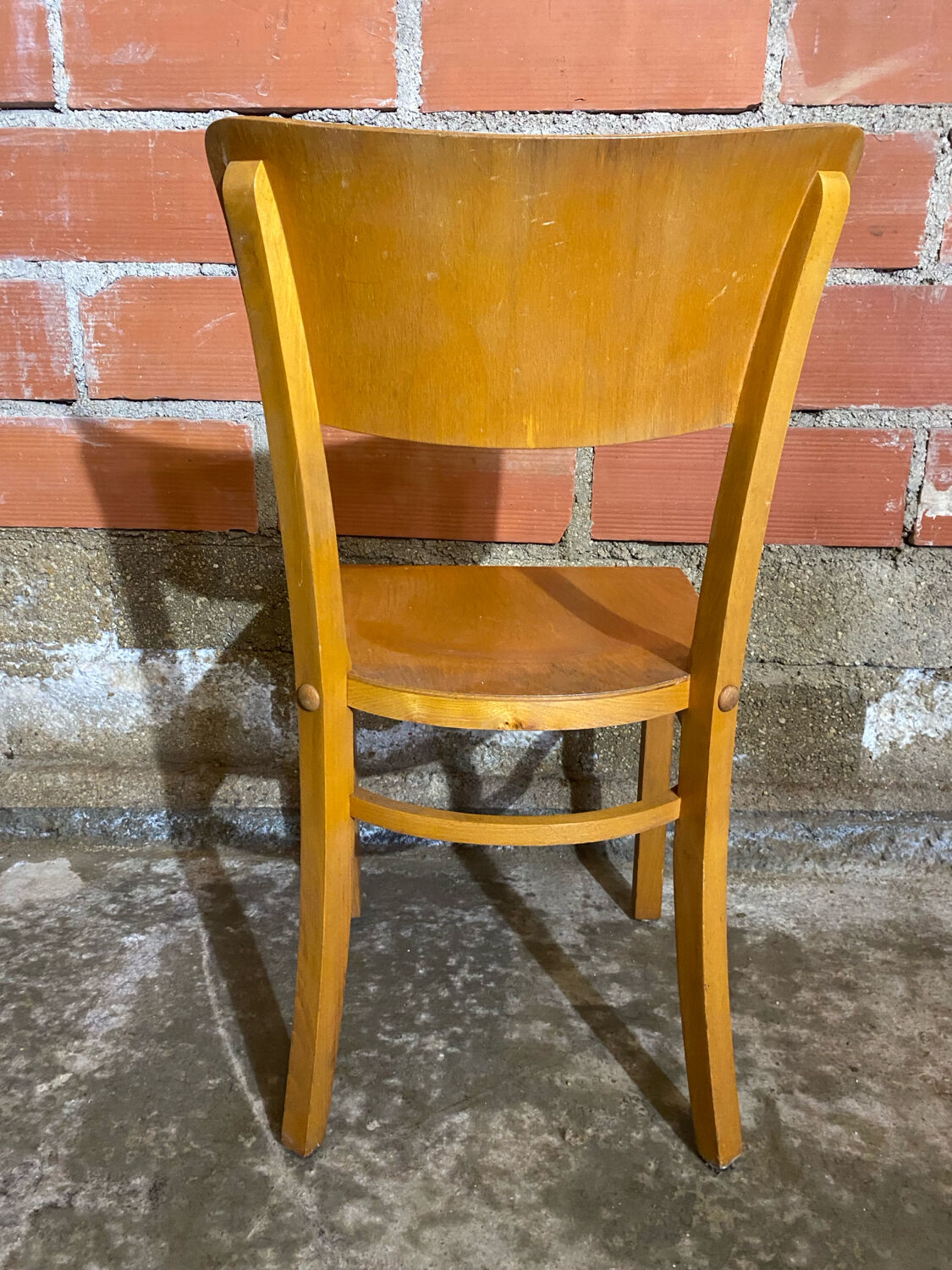 Set of 3 Michael Thonet Bistro Chairs, Wood, 1950s Vintage