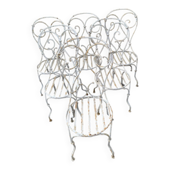 Set of 6 wrought iron chairs from the 1920s