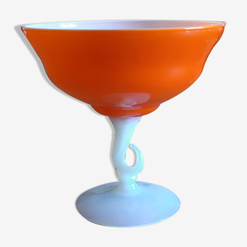 Coupe vintage des années 70 opaline orange