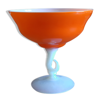 Coupe vintage des années 70 opaline orange