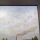 Oil on canvas signed Louis Galichon Riverbank landscape