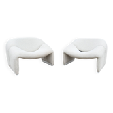 2x Artifort F598 Groovy armchairs in as new condition!! Pierre Paulin, Bouclé
