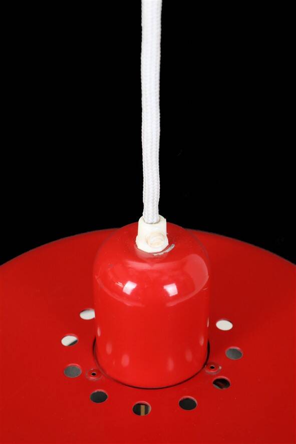 Red “Go-Go” pendant lamp by Dan Heersø for Vitrika / 1970s / Danish modern design