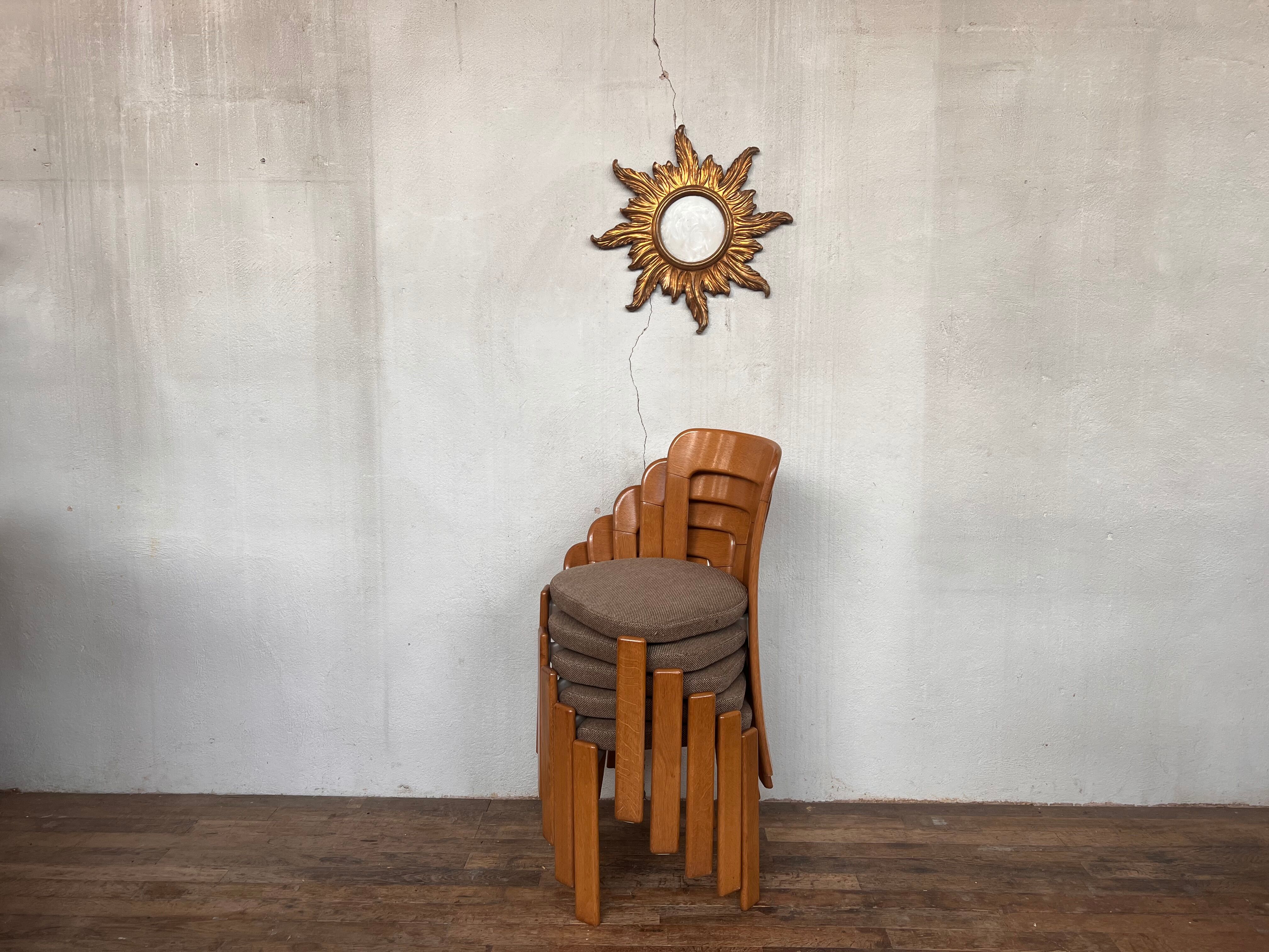 Series of 5 chairs Bruno Rey design Swiss made 1970