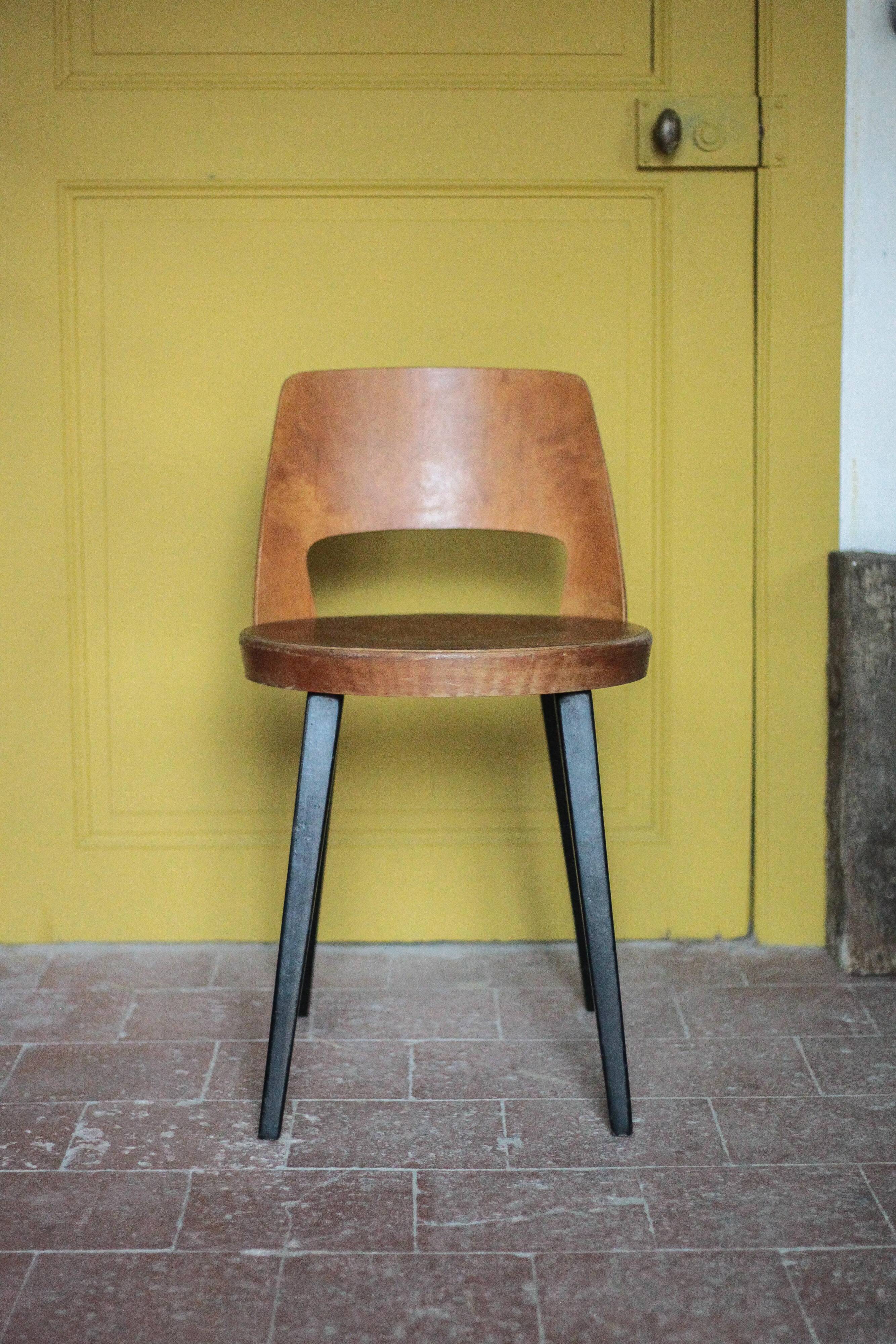 Baumann chair model Mondor, vintage wooden chair, accent chair