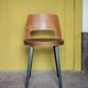 Chaise Baumann modèle Mondor, chaise bois vintage, chaise d'appoint