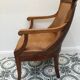 Blond mahogany desk trim brown leather 20th