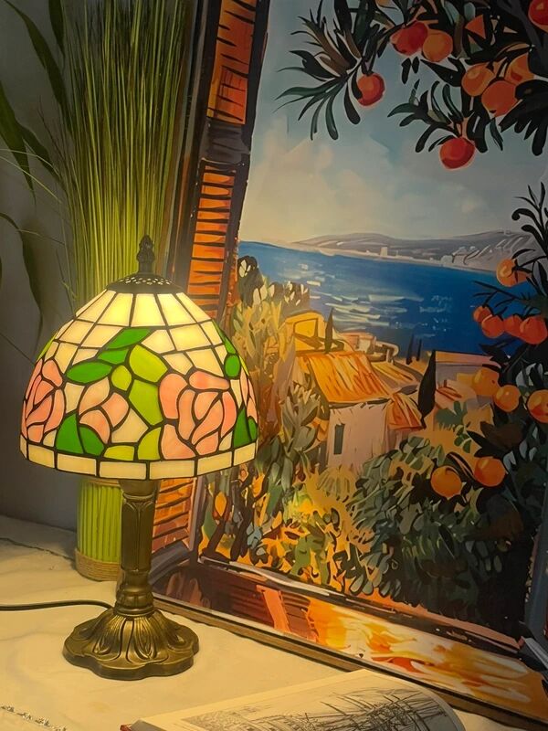 Lamp inspired by vintage Tiffany style Art Nouveau.