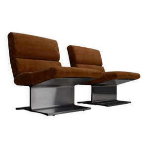 Très rare paire de fauteuils - acier