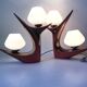 2 lampes 1950 ceramique opaline