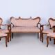 Biedermeier Oak Seating Set in Walnut, Austria, 1840s, Set of 5