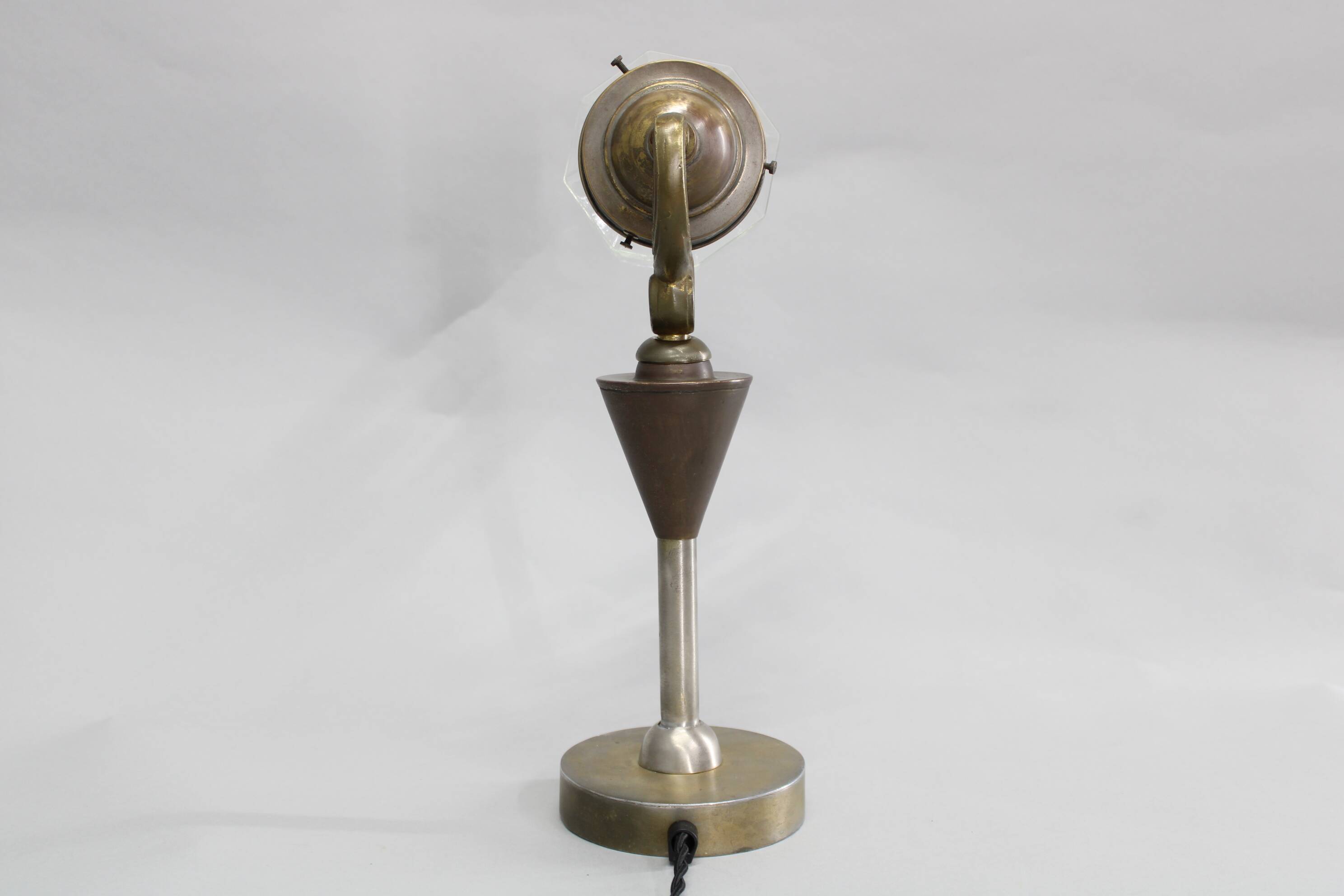 Lampe de bureau Sécession des années 1930, en laiton et verre, Tchécoslovaquie