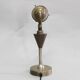 1930s Secession brass and glass desk lamp, Czechoslovakia