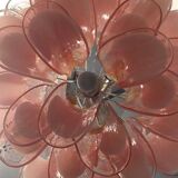 Contemporary White and Pink “Selle” Murano Glass Chandelier