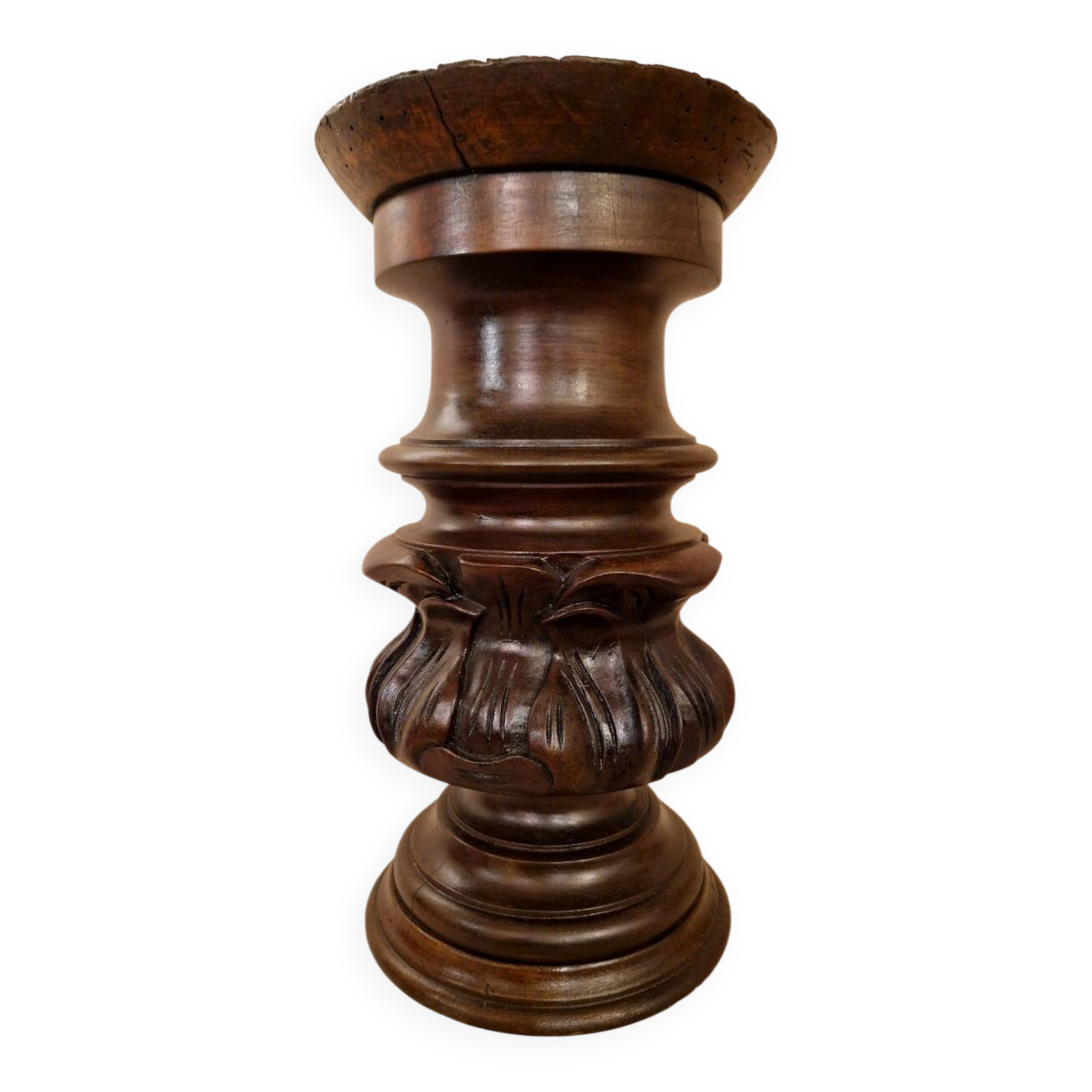 Small mahogany column table