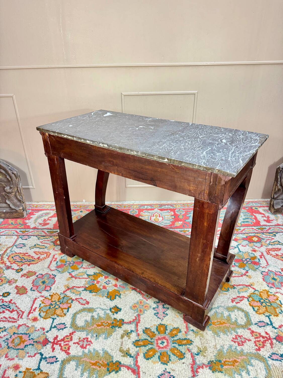 Mahogany Console Table, Restoration Period, 19th Century