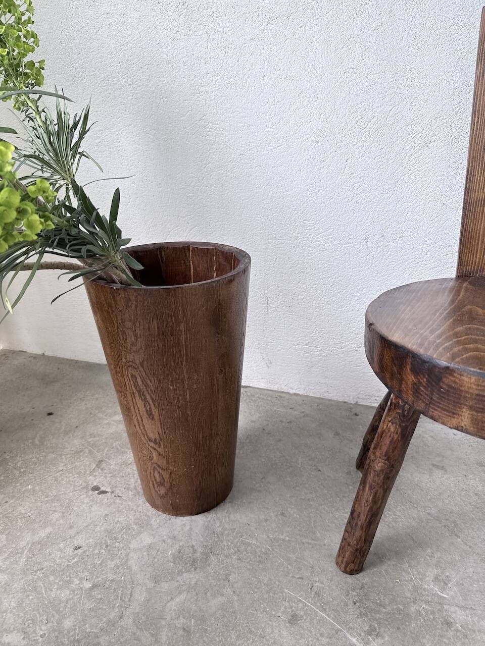 Sculpted wooden umbrella stand 1950