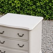 Pair of renovated antique bedside tables – Ivory from Orfèvres Libéron – 3 drawers